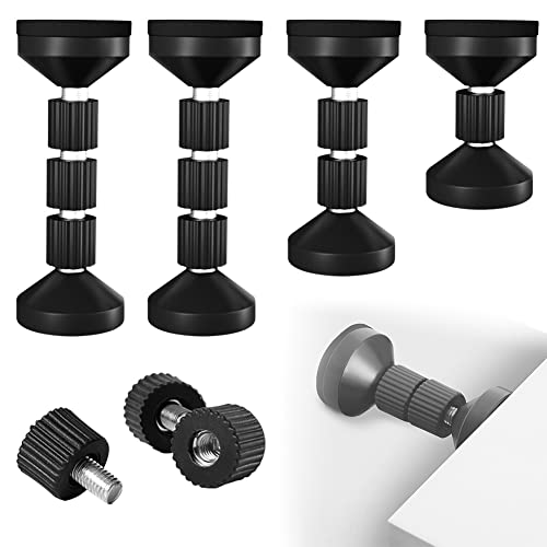 Roadtime 4 Pack Verstellbarer Bettrahmen-Anti-Shake-Werkzeug, 42mm-110mm Adjustable Kopfteil Stoßfänger, Kopfteil Stopper für Bett, Schrank, Stuhl, Sofa, Kühlschrank (Black) von Roadtime