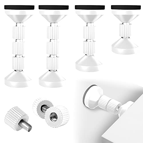 Roadtime 4 Pack Verstellbarer Bettrahmen-Anti-Shake-Werkzeug, 42mm-110mm Adjustable Kopfteil Stoßfänger, Kopfteil Stopper für Bett, Schrank, Stuhl, Sofa, Kühlschrank (White) von Roadtime