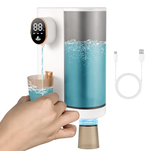 Roadtime Automatischer Mundwasser Spender, 600ML MundspüLspender Elektrisch, mit 2-Fach wiederverwendbarer Tasse, Elektrischer Wandspender für Badezimmer, 4-Gang einstellbar, LED-Anzeige von Roadtime
