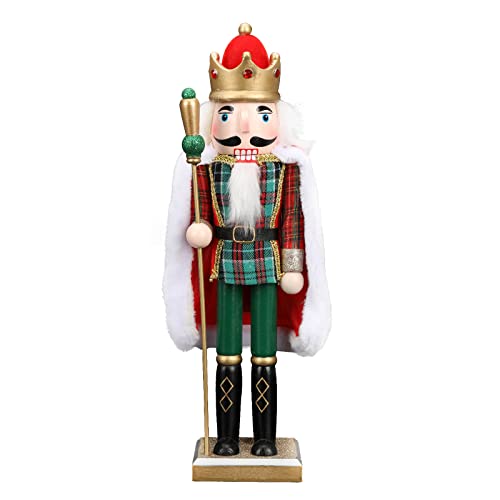 Roadtime Weihnachts Nussknacker Figur, Weihnachtsschmuck, 38 cm Premium Holz Nussknacker Puppe, Klassische Traditionelle Weihnachtsdekoration (King) von Roadtime