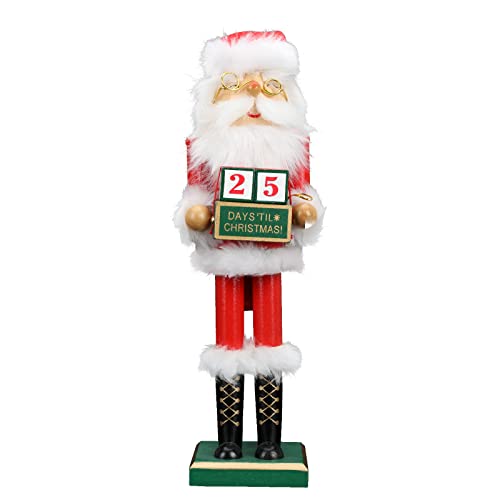 Roadtime Weihnachts Nussknacker Figur, Weihnachtsschmuck, 38 cm Premium Holz Nussknacker Puppe, Klassische Traditionelle Weihnachtsdekoration (Santa Claus) von Roadtime