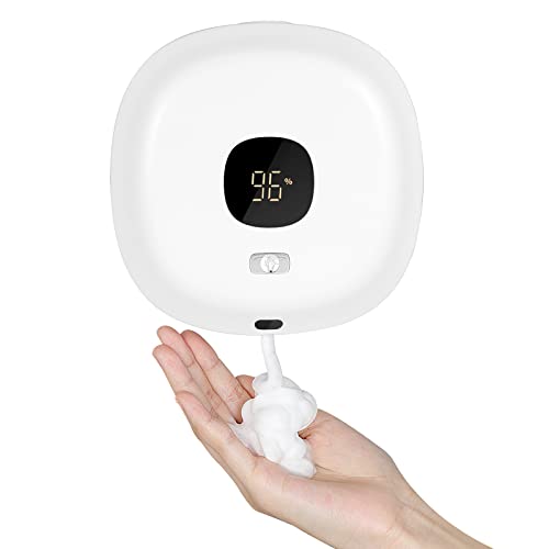 Wandmontierter Automatischer Seifenspender, 300 ml Wiederaufladbarer Smart Sensor Seifenspender, IPX5 Wasserdichter Berührungsloser Schaumspender für Badezimmer Küche Hotel Restaurant (White) von Roadtime