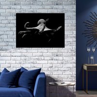 Schwarz-Weißer Riesen Oktopus Leinwanddruck von RoarshackDesigns