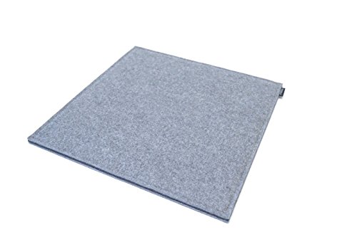 Rob&Raf Sitzkissen Sitzauflage Stuhlauflage XL Filz Grau Quadrat 40cm x 40cm Modern 15mm Stuhl Garten Zuhause von Rob&Raf