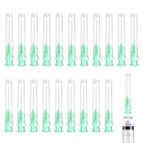 RobLuX 100 Stück Edelstahl Abgabe Tube 21G (0.8x25mm) Edelstahl Abgabe Tube für Flüssigkeiten Einzeln Verpackt Für wissenschaftliche Labore Industrie Probenahme Haushalt Hobby Klebstoffe Seeblau von RobLuX