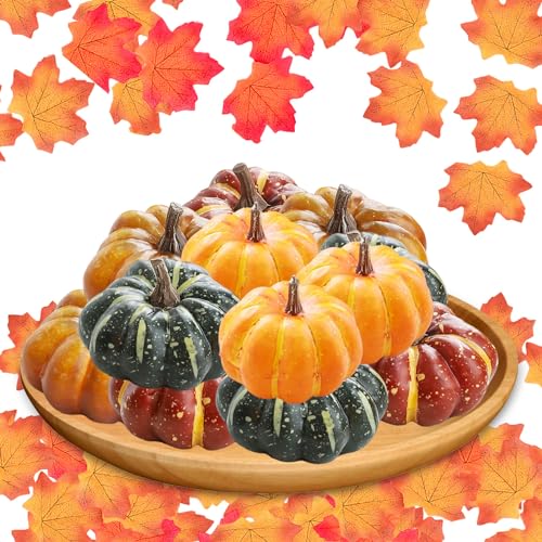 RobLuX 112 Teiliges Herbst Dekorations Kürbis Set,Fall Halloween Pumpkin Decorations,Halloween Deko Kürbis,Kürbis Deko Kann für Thanksgiving,Hochzeit,Herbst,Zuhause,Tischdekoration Geeignet Sein von RobLuX