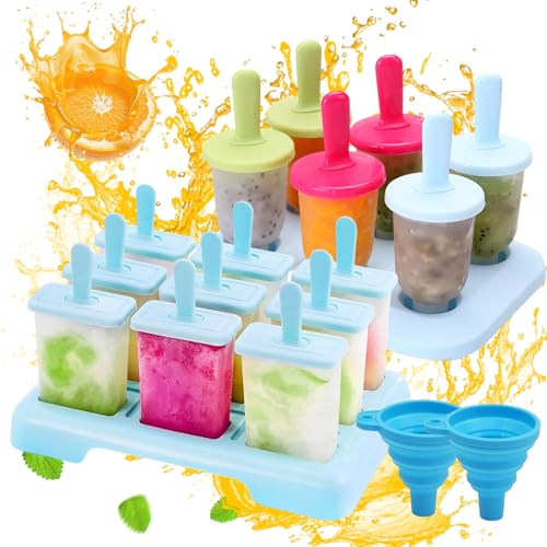 RobLuX 15 Eisformen Eis am Stiel Wiederverwendbar Eisförmchen Wassereis Formen Eisbehälter für Selbstgemachtes Eis Ice Cream Mold mit 2 Silikon Falttrichter für Kinder und Erwachsene RobLuX 15 Eisformen Eis am Stiel Wiederverwendbar Eisförmchen Wassereis Formen Eisbehälter für Selbstgemachtes Eis Ice Cream Mold mit 2 Silikon Falttrichter für Kinder und Erwachsene von RobLuX