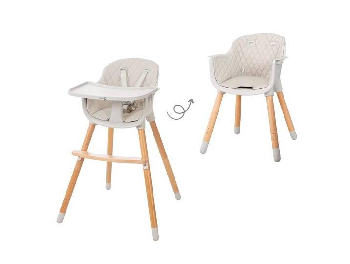 2 in 1 Hochstuhl & Kinderstuhl 'Style Up wood' inkl. Sitzpolsterung in grau 2 in 1 Hochstuhl & Kinderstuhl 'Style Up wood' inkl. Sitzpolsterung in grau von Roba