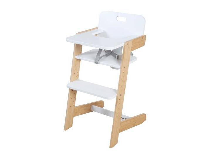 Babyhochstuhl 'Nature Up' mit abnehmbarem Essbrett - Bambus natur / Weiß von Roba