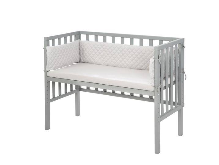 Beistellbett 'roba Style' 2 in 1, grau, inkl. Matratze, Nestchen & Barriere von Roba