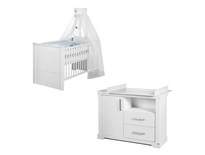 Kindermöbelset 'Maxi' weiß inkl. Kombi-Bett, 70 x 140 cm & breiter Wickelkommode Kindermöbelset 'Maxi' weiß inkl. Kombi-Bett, 70 x 140 cm & breiter Wickelkommode von Roba