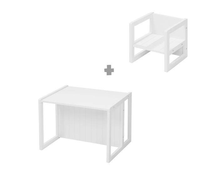 Kindersitzgruppe im Landhausstil, Hocker + Tisch, drehbare Sitzmöbel in Weiß Kindersitzgruppe im Landhausstil, Hocker + Tisch, drehbare Sitzmöbel in Weiß von Roba
