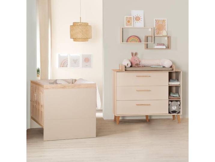 Möbelset Jil 2-teilig - Kombi-Kinderbett 70x140cm + Wickelkommode - Cashmere / Chestnut Möbelset Jil 2-teilig - Kombi-Kinderbett 70x140cm + Wickelkommode - Cashmere / Chestnut von Roba