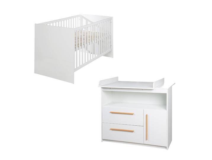 Möbelset 'Lilo' - Kombi-Kinderbett 70x140 cm + Wickelkommode - Weiß Möbelset 'Lilo' - Kombi-Kinderbett 70x140 cm + Wickelkommode - Weiß von Roba