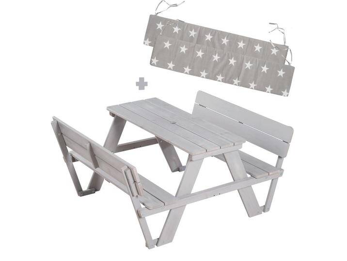Roba KINDERSITZGRUPPE, Hellgrau, Holz, 4-Sitzer, rechteckig,Rechteckig, Gartenmöbel, Kinder-Gartenmöbel von Roba