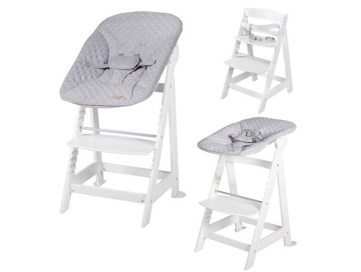 Treppenhochstuhl 'Born Up', Set 2in1, 'roba Style grau', Hochstuhl mit Liegefunktion, ab Geburt von Roba