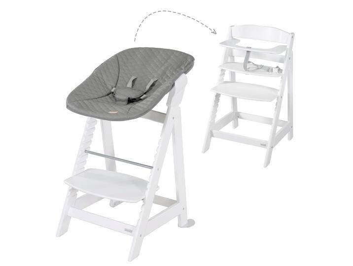 Treppenhochstuhl Set 2in1 mit Aufsatz 'Stone gesteppt' - Weiß Treppenhochstuhl Set 2in1 mit Aufsatz 'Stone gesteppt' - Weiß von Roba