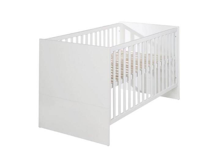 roba® Babybett Gitterbett Lilo oder Lea, mit Schlupfsprossen, 3-fach höhenverstellbar - umbaubar, weiß, Weiß - Lilo von Roba