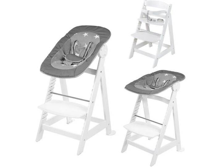 roba® Hochstuhl 2-in-1 Set Born Up, Little Stars, mit Neugeborenen-Aufsatz, weiß von Roba