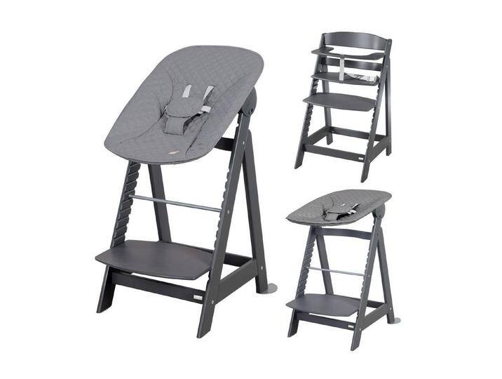 roba® Hochstuhl Born Up 2in1, Treppenhochstuhl mit Liegefunktion, grau, roba Style anthrazit, anthrazit von Roba