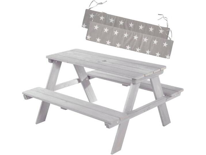 roba® Kindersitzgruppe Picknick for 4 Outdoor +, Grau, (Set), mit abgerundeten Ecken; inklusive Sitzauflagen Â»Little StarsÂ«, grau von Roba