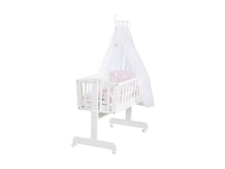roba® Stubenwagen Kleine Wolke rosa, Komplettwiegenset 'Kleine Wolke rosa', weiß von Roba