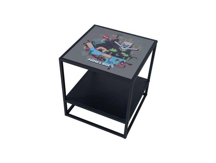 roba Minecraft Beistelltisch - 45x45x48cm - schwarz - Holz / Metall von Roba