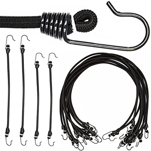 6er Set 120cm Lang Elastisch Spanngummi mit Haken Transportgurte Planenspanner Gepäckspanner Expander Gepäckträger von Roban Fashion
