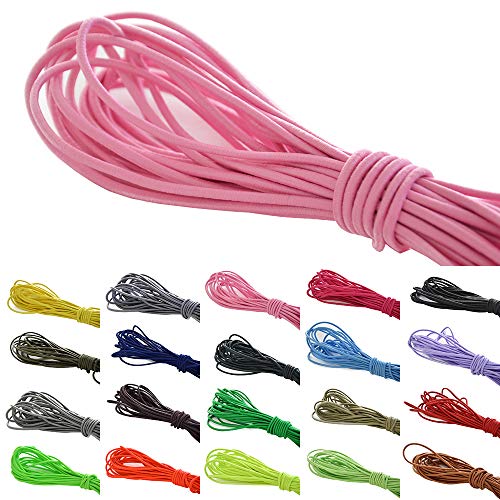 Roban Fashion 10 m elastische Gummikordel 3mm Gummischnur Elastische Kordel Hutgummi Auswahll aus 32 Farben,Hellrosa von Roban Fashion