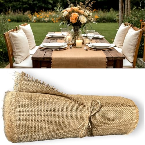 Roban Fashion Juteband Jute Tischläufer Tischband Natur braun breit 50cm Rolle 5m 10m 15m 25m 30m 40m 50m 60m 70m 80m 90m 100m (50CMX70M) von Roban Fashion