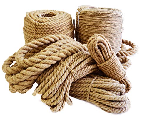 Juteseil 6mm von bis 60mm hanfseil Tau Dekorationen Seil Garten handlaufseil bootfahren hanfseile Tauziehen taue mehrzweck Utility sisal Twine Seil (Dicke 30mm,5Meter) von Roban Fashion
