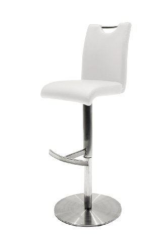 Robas Lund Barstuhl Weiß 360°drehbar mit Kunstlederbezug, belastbar bis 120 kg von Robas Lund