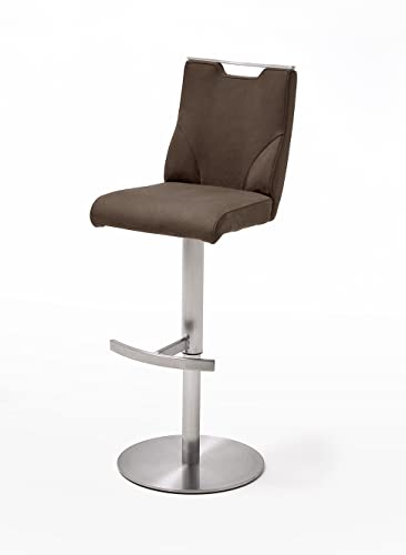 Robas Lund Barhocker Braun Leder drehbar 360°, Barstuhl höhenverstellbar, Giulia C von Robas Lund