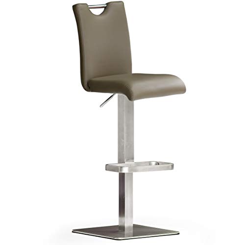 Robas Lund Barhocker Leder Cappuccino mit Lehne Barstuhl drehbar 180 Grad, Hocker höhenverstellbar, BAR.DO von Robas Lund