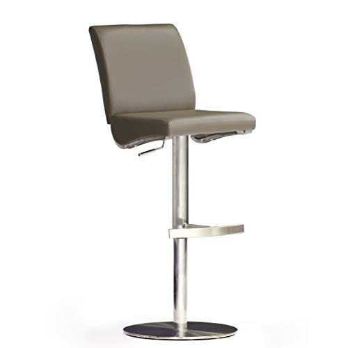 Robas Lund Barhocker Leder Cappuccino mit Lehne Barstuhl drehbar 360 Grad, Hocker höhenverstellbar, DI.AZ von Robas Lund