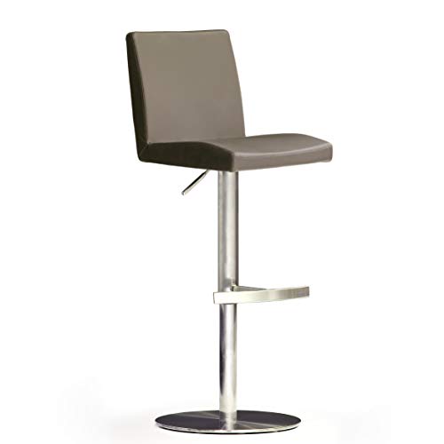 Robas Lund Barhocker Leder Cappuccino mit Lehne Barstuhl drehbar 360 Grad, Hocker höhenverstellbar, LO.PES, 52 x 40 x 110 cm von Robas Lund