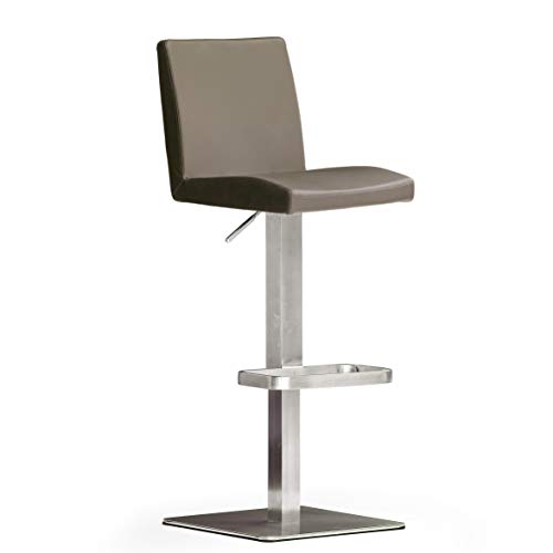 Robas Lund Barhocker mit Lehne Barstuhl Cappuccino drehbar 180 Grad, Hocker höhenverstellbar, PU LO.PES von Robas Lund