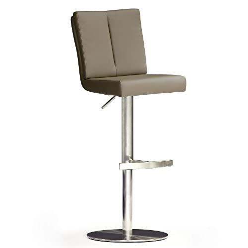Robas Lund Barhocker mit Lehne Barstuhl Cappuccino drehbar 360 Grad, Hocker höhenverstellbar, PU BRU.NI von Robas Lund