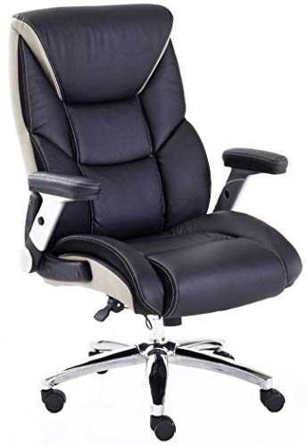 Robas Lund Bürostuhl Schwarz-Beige Chefsessel Drehstuhl höhenverstellbar belastbar bis 180 Kg, real Comfort 2 von Robas Lund