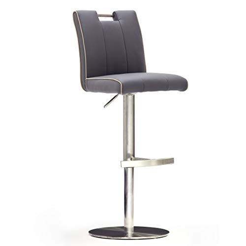 Robas Lund CA.STA Barstuhl/-hocker, PU/Edelstahl, rund/360 Grad drehbar, ca. 42 x 87-112 x 51 cm, grau Robas Lund CA.STA Barstuhl/-hocker, PU/Edelstahl, rund/360 Grad drehbar, ca. 42 x 87-112 x 51 cm, grau von Robas Lund