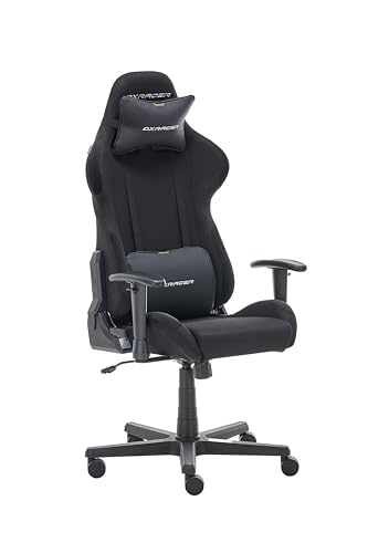 Robas Lund DX Racer 2.2 FD01 /N -NEW- Gaming-/ Büro-/ Schreibtischstuhl, mit Wippfunktion Gaming Stuhl Höhenverstellbarer Drehstuhl PC Stuhl Ergonomischer Chefsessel, schwarz von Robas Lund