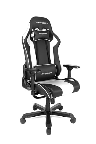 Robas Lund DX Racer K99 Gamingstuhl Schreibtischstuhl mit Wippfunktion Höhenverstellbarer Drehstuhl E-Sport, verstellbare Armlehnen 4D, schwarz-weiß,PU von Robas Lund