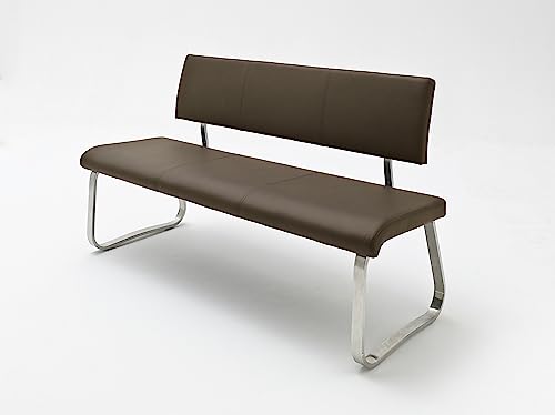 Robas Lund Esszimmersitzbank mit Rückenlehne Kunstleder, Sitzbank Belastbar bis 280 Kg, Küchensitzbank braun von Robas Lund