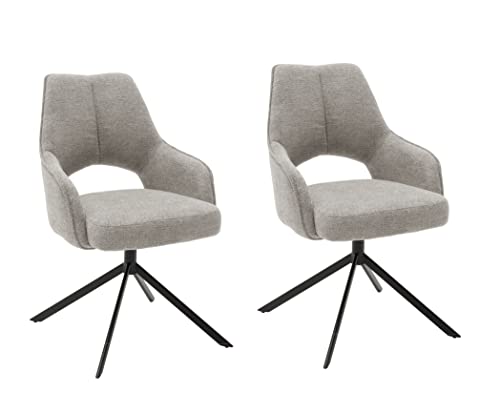 Robas Lund Esszimmerstühle 2er Set, 180°drehbar mit Nivellierung, Belastbar bis 120 kg, Stuhl mit Stoffbezug Schlamm Robas Lund Esszimmerstühle 2er Set, 180°drehbar mit Nivellierung, Belastbar bis 120 kg, Stuhl mit Stoffbezug Schlamm von Robas Lund