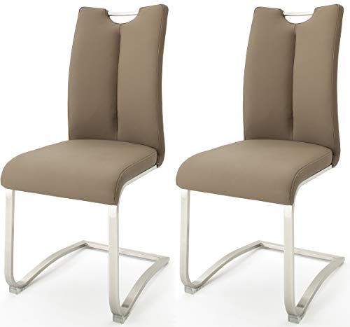 Robas Lund Esszimmerstühle 2er Set Cappuccino, Schwingstuhl Esszimmerstuhl max. 140 Kg Belastbar, Stuhl Artos, B/H/T: ca. 45 x 102 x 58 cm von Robas Lund