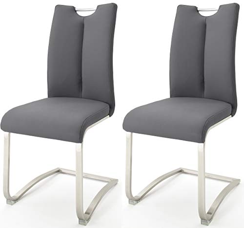 Robas Lund Esszimmerstühle 2er Set Grau, Schwingstuhl Esszimmerstuhl max. 140 Kg Belastbar, Stuhl Artos Robas Lund Esszimmerstühle 2er Set Grau, Schwingstuhl Esszimmerstuhl max. 140 Kg Belastbar, Stuhl Artos von Robas Lund