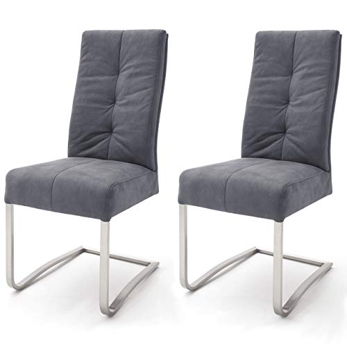 Robas Lund Esszimmerstühle 2er Set Grau, Schwingstuhl Esszimmerstuhl mit Taschenfederkern, Stuhl Salva 1 Robas Lund Esszimmerstühle 2er Set Grau, Schwingstuhl Esszimmerstuhl mit Taschenfederkern, Stuhl Salva 1 von Robas Lund