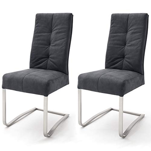 Robas Lund Esszimmerstühle 2er Set Schwarz, Schwingstuhl Esszimmerstuhl mit Taschenfederkern, Stuhl Salva 1 Robas Lund Esszimmerstühle 2er Set Schwarz, Schwingstuhl Esszimmerstuhl mit Taschenfederkern, Stuhl Salva 1 von Robas Lund