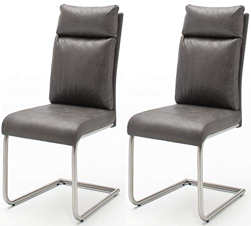 Robas Lund Esszimmerstühle 2er Set Schwingstuhl Grau, Esszimmerstuhl Stoffbezug Antiklook Stuhl Pia, B/H/T: ca. 45 x 106 x 62 cm Robas Lund Esszimmerstühle 2er Set Schwingstuhl Grau, Esszimmerstuhl Stoffbezug Antiklook Stuhl Pia, B/H/T: ca. 45 x 106 x 62 cm von Robas Lund