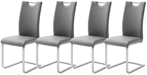 Robas Lund Esszimmerstühle 4er Set Grau Schwingstuhl-Set, Stuhl bis 120 kg belastbar von Robas Lund